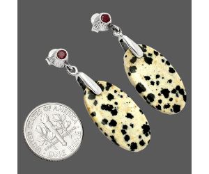 Dalmatian and Ruby Earrings SDE84635 E-1120, 13x24 mm