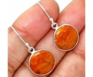 Red Moss Agate Earrings SDE84850 E-1001, 14x14 mm