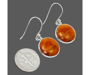 Red Moss Agate Earrings SDE84850 E-1001, 14x14 mm