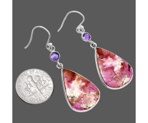 Pink Cobalt and Amethyst Earrings SDE85091 E-1002, 15x22 mm