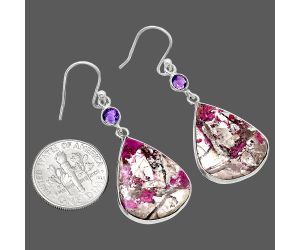 Pink Cobalt and Amethyst Earrings SDE85092 E-1002, 17x21 mm