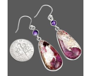Pink Cobalt and Amethyst Earrings SDE85094 E-1002, 13x24 mm