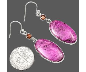Pink Cobalt and Garnet Earrings SDE85154 E-1002, 13x22 mm