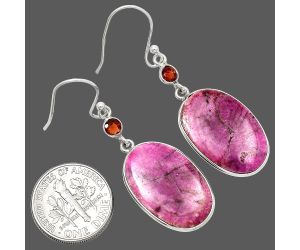 Pink Cobalt and Garnet Earrings SDE85155 E-1002, 14x22 mm