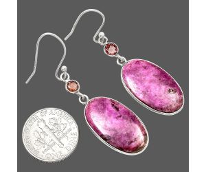 Pink Cobalt and Garnet Earrings SDE85157 E-1002, 12x22 mm