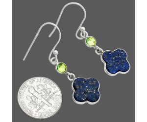 Lapis Lazuli and Peridot Earrings SDE85220 E-1006, 10x10 mm