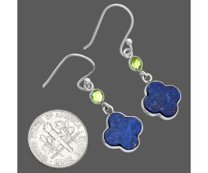 Lapis Lazuli and Peridot Earrings SDE85224 E-1006, 10x10 mm