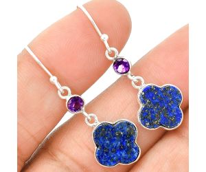 Lapis Lazuli and Amethyst Earrings SDE85226 E-1006, 10x10 mm