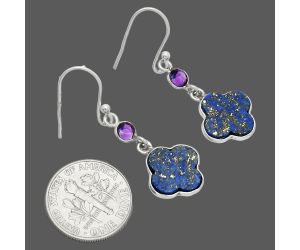 Lapis Lazuli and Amethyst Earrings SDE85226 E-1006, 10x10 mm