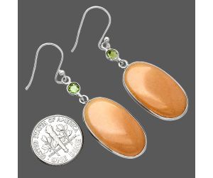 Pink Aventurine and Peridot Earrings SDE85355 E-1002, 14x24 mm