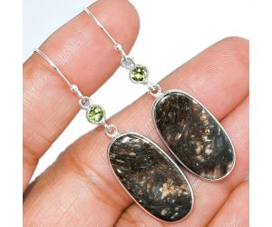 Bat Cave Jasper and Peridot Earrings SDE85364 E-1002, 13x25 mm