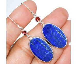 Lapis Lazuli and Garnet Earrings SDE85449 E-1002, 15x26 mm