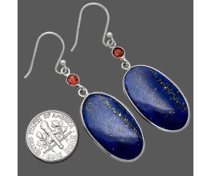 Lapis Lazuli and Garnet Earrings SDE85449 E-1002, 15x26 mm