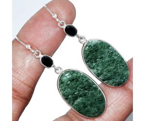 Green Aventurine and Black Onyx Earrings SDE85485 E-1002, 14x24 mm