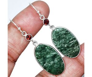 Green Aventurine and Garnet Earrings SDE85572 E-1002, 14x25 mm