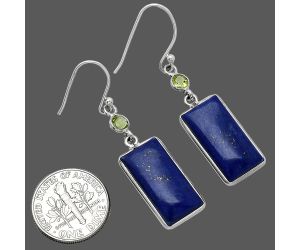 Lapis Lazuli and Peridot Earrings SDE85609 E-1002, 10x19 mm