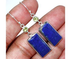 Lapis Lazuli and Peridot Earrings SDE85616 E-1002, 10x20 mm