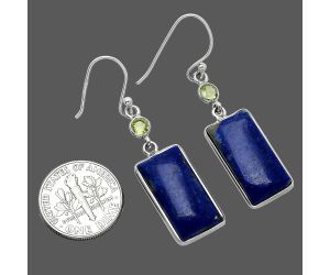 Lapis Lazuli and Peridot Earrings SDE85616 E-1002, 10x20 mm