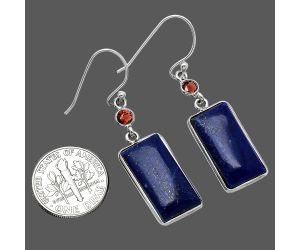 Lapis Lazuli and Garnet Earrings SDE85618 E-1002, 10x20 mm