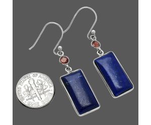 Lapis Lazuli and Garnet Earrings SDE85619 E-1002, 10x20 mm