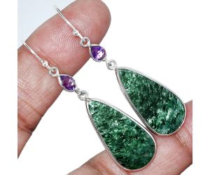 Green Aventurine and Amethyst Earrings SDE85641 E-1002, 13x27 mm