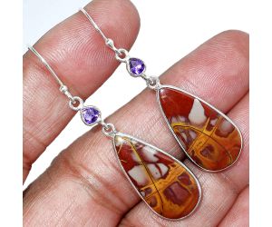 Noreena Jasper and Amethyst Earrings SDE85643 E-1002, 12x25 mm