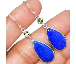 Lapis Lazuli and Peridot Earrings SDE85674 E-1002, 11x21 mm