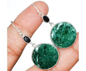 Green Aventurine and Black Onyx Earrings SDE85739 E-1002, 20x20 mm