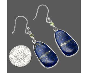 Lapis Lazuli and Peridot Earrings SDE85792 E-1002, 13x23 mm