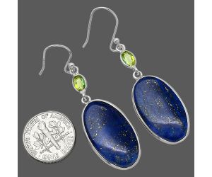 Lapis Lazuli and Peridot Earrings SDE85794 E-1002, 14x24 mm
