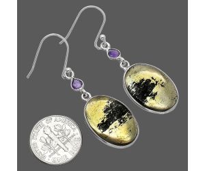 Apache Gold Healer's Gold and Amethyst Earrings SDE85832 E-1002, 14x20 mm