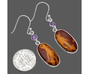 Noreena Jasper and Amethyst Earrings SDE85854 E-1002, 11x20 mm