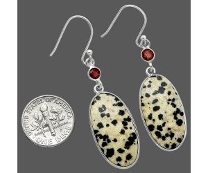 Dalmatian and Garnet Earrings SDE85926 E-1002, 13x25 mm