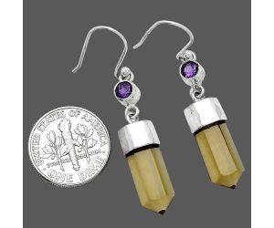 Point - Smoky Quartz and Amethyst Earrings SDE86010 E-1135, 7x16 mm