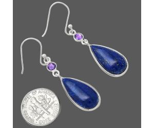 Lapis Lazuli and Amethyst Earrings SDE86033 E-1002, 10x19 mm