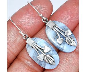 Blue Lace Agate Earrings SDE86040 E-1233, 13x22 mm