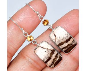 Outback Jasper and Citrine Earrings SDE86044 E-1002, 12x18 mm