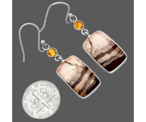 Outback Jasper and Citrine Earrings SDE86044 E-1002, 12x18 mm