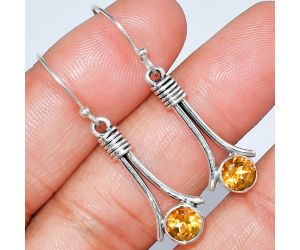 Citrine Earrings SDE86048 E-1046, 6x6 mm