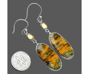 Eclipse and Citrine Earrings SDE86049 E-1002, 12x25 mm