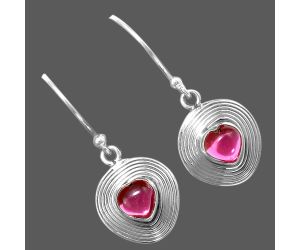 Lab Created Pink Rubellite Earrings SDE86052 E-1069, 6x6 mm