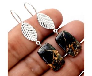 Shell In Black Turquoise Earrings SDE86067 E-1203, 13x20 mm