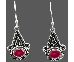 Lab Created Pink Rubellite Earrings SDE86069 E-1181, 5x7 mm