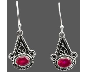 Lab Created Pink Rubellite Earrings SDE86070 E-1181, 5x7 mm