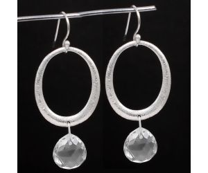 White Quartz Earrings SDE86158 E-1193, 12x14 mm