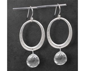 White Quartz Earrings SDE86161 E-1193, 12x14 mm
