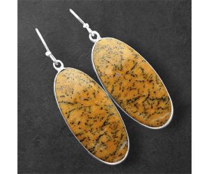 Russian Honey Dendrite Opal Earrings SDE86250 E-1001, 15x32 mm