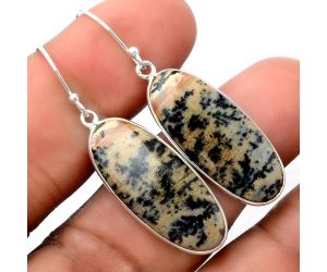 Russian Honey Dendrite Opal Earrings SDE86253 E-1001, 12x29 mm