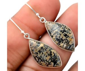 Russian Honey Dendrite Opal Earrings SDE86256 E-1001, 11x22 mm