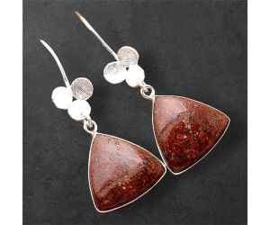 Red Moss Agate Earrings SDE86271 E-1094, 16x16 mm